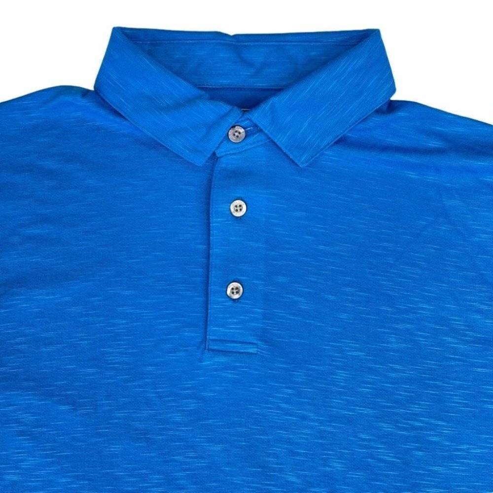 PGA Tour Stretch Blue Sea Star Men’s Golf Polo - Picture 2 of 9